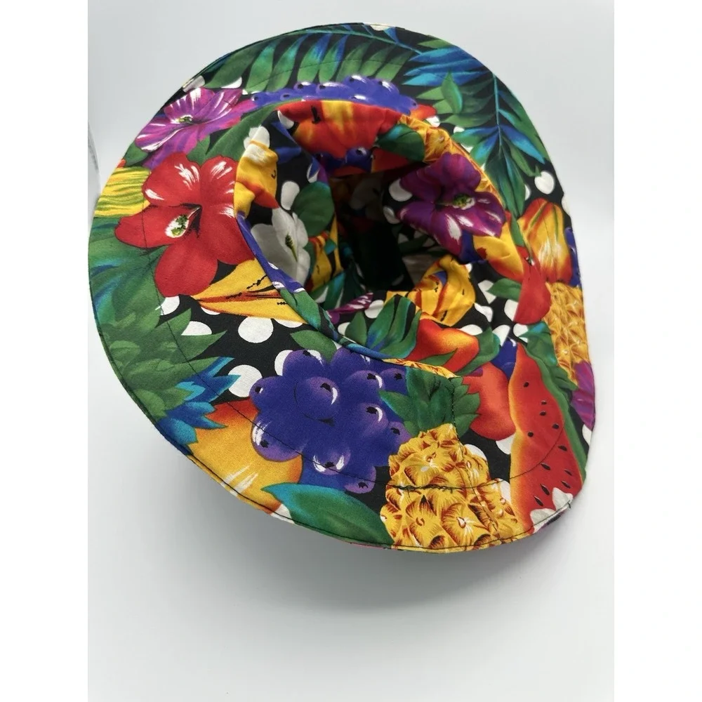 Handmade Reversible Tropical Parrot Fruit Top Hat Festival Costume Luau One Size